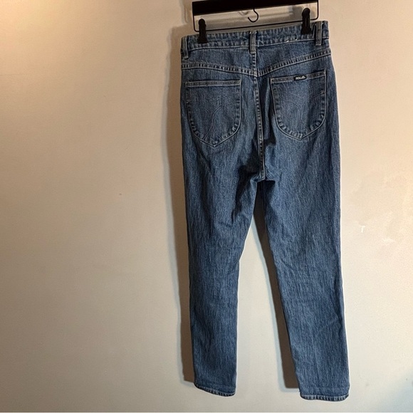 ROLLA’S Sz 28 High Rise Slim Light Was Blue Denim Jeans Classic 5 Pockets - Picture 7 of 11